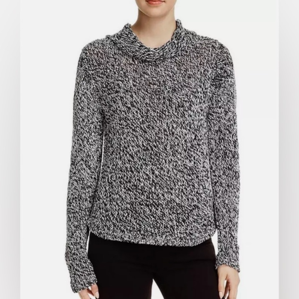 Eileen Fisher Chunky Multi Color Knit Cashmere and Organic Cotton Turtleneck M